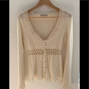 Nanette Lapore off white merino wool cardigan